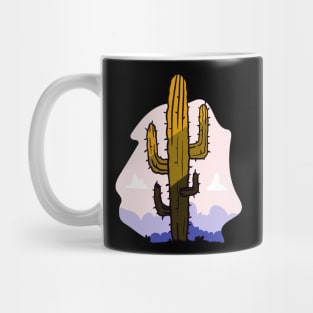 Cute Cactus in Desert Illustration Artwork Mug